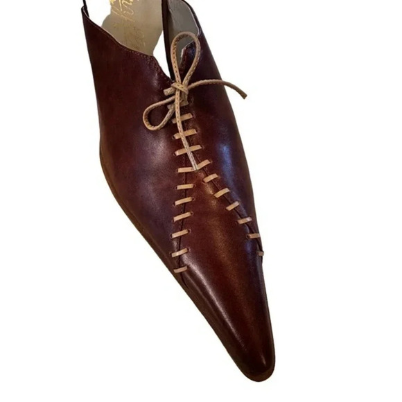 Coryllus Burgundy Studded Lace-Up Women’s Mules Size 38 - Picture 5 of 7